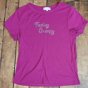 Feeling Grumpy Magenta Short Sleeve Tee Juniors XL